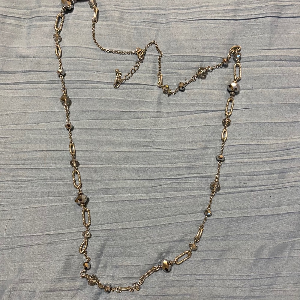 Long silver necklace